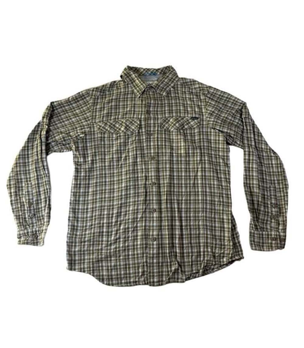 Columbia Omni-Shade Green Plaid Long Sleeve Button-Up Shirt Men's Large